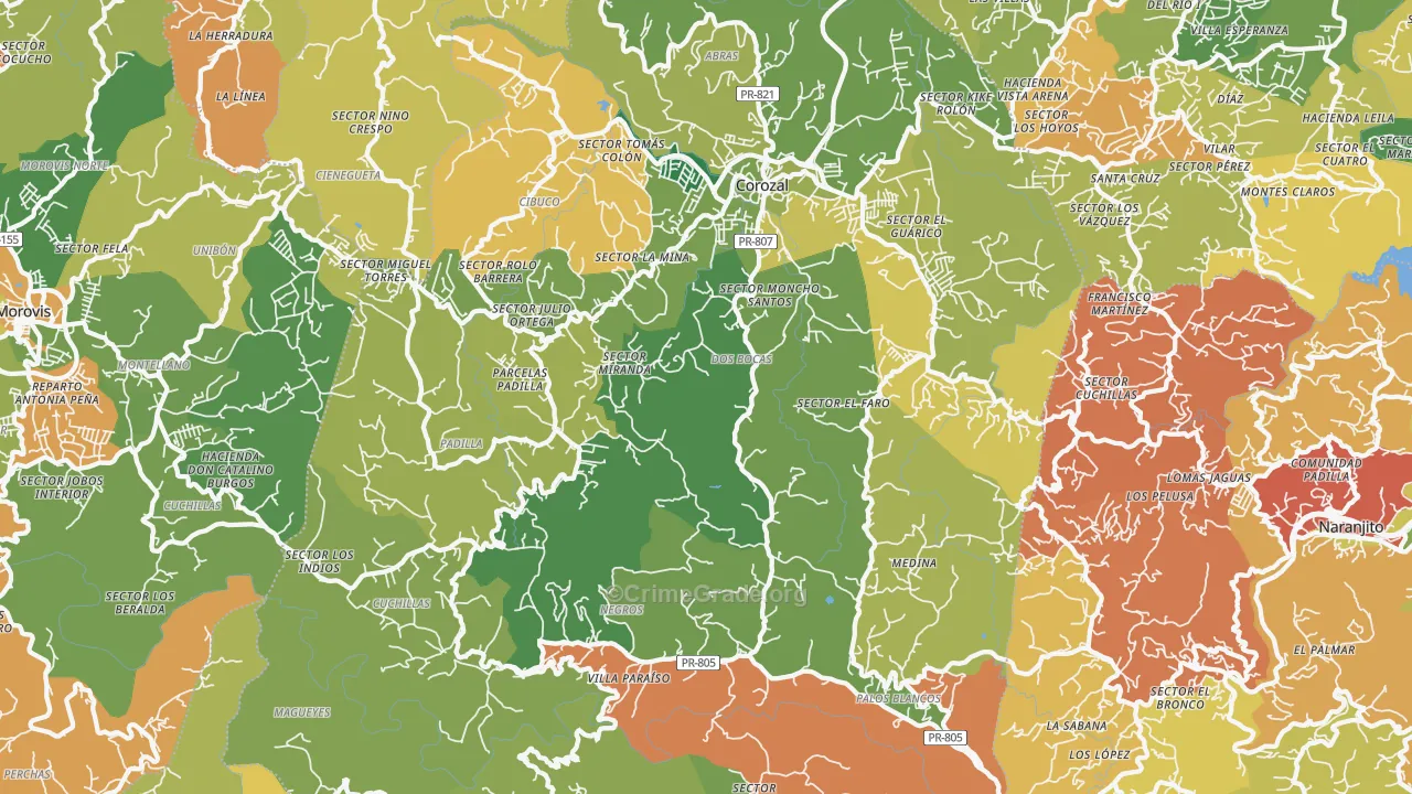 00783, PR Map of Theft Rates