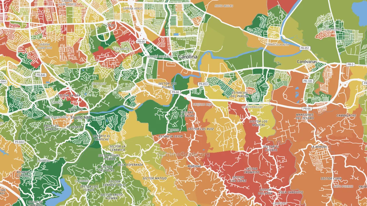 00987, PR Map of Theft Rates