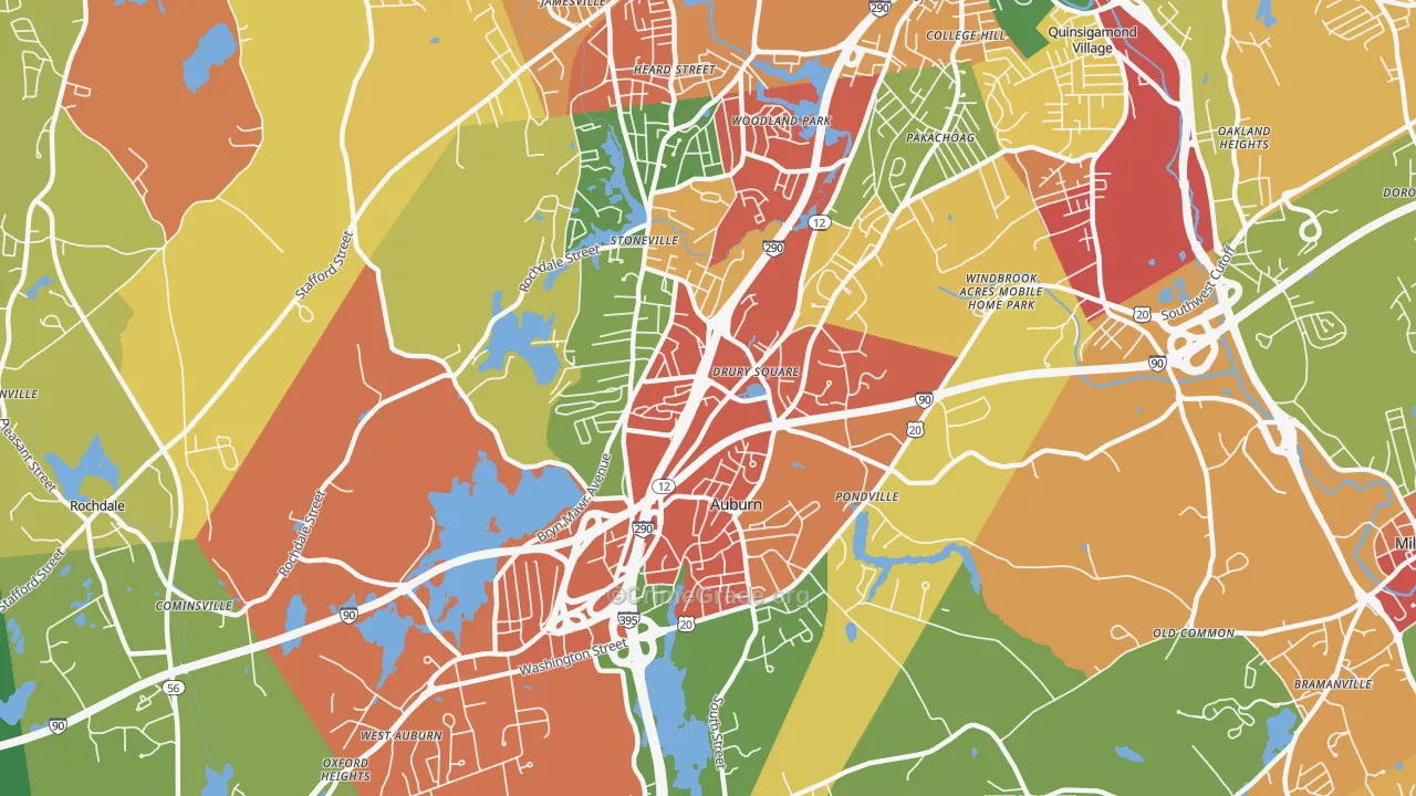 01501, MA Map of Theft Rates
