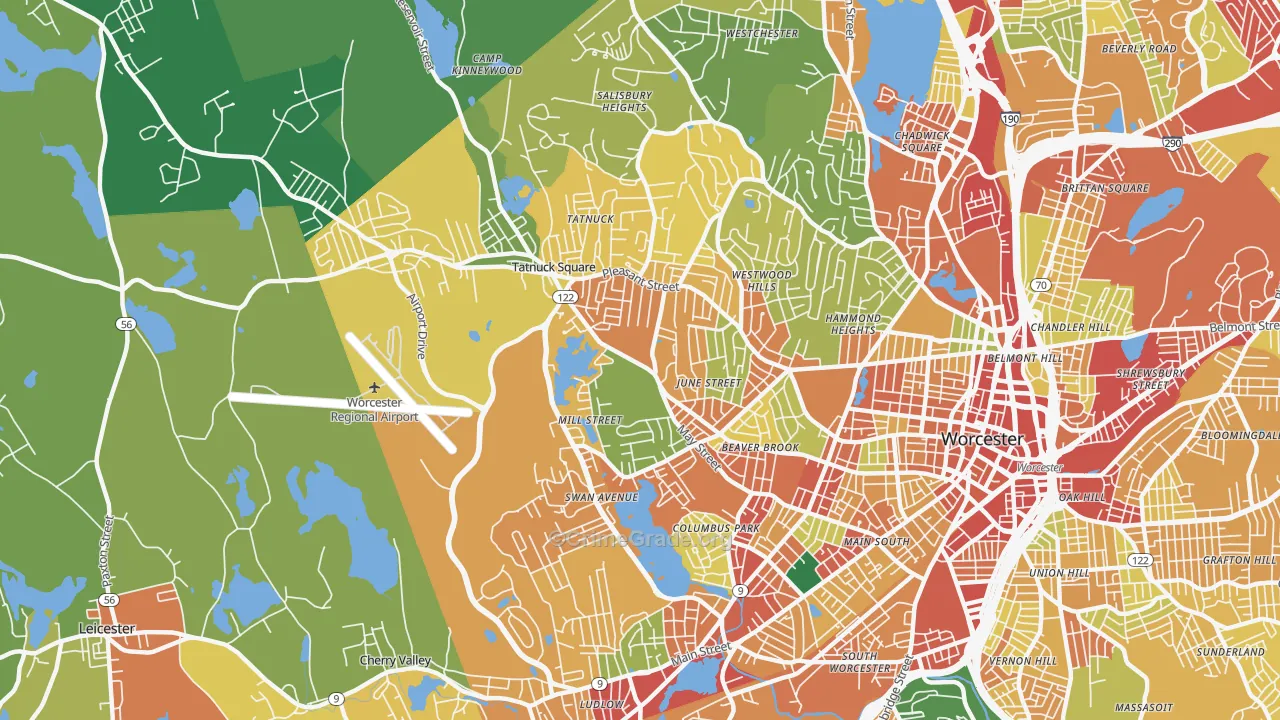 01602, MA Map of Theft Rates