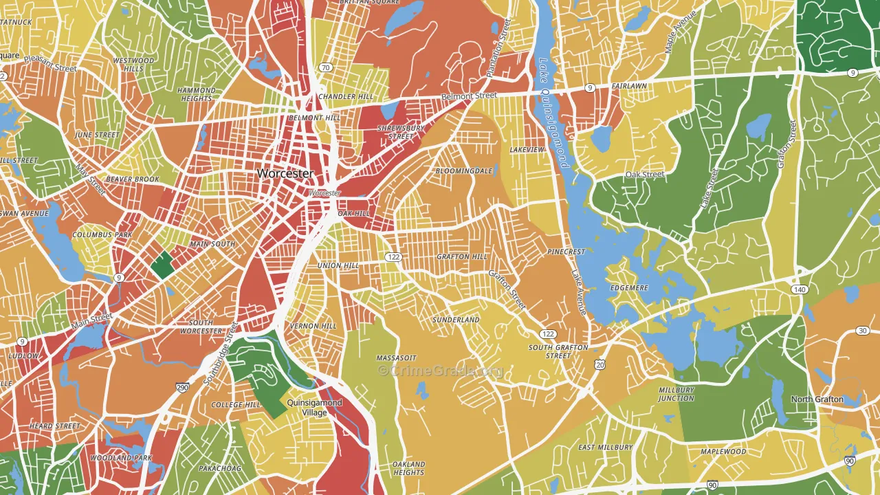 01604, MA Map of Theft Rates