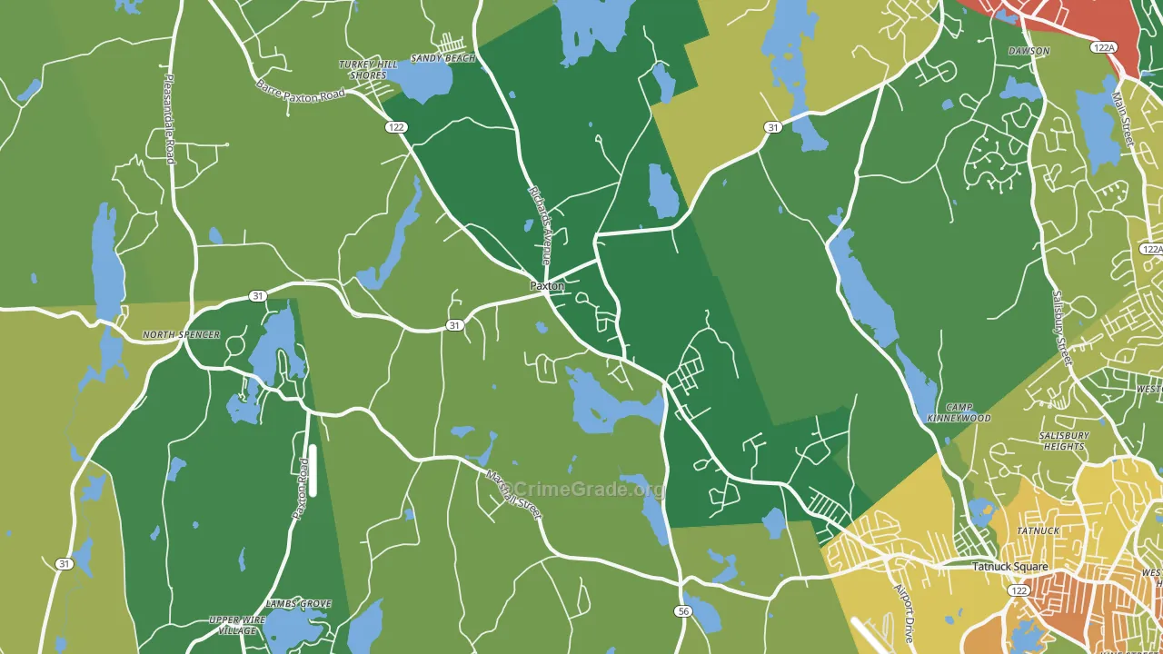 01612, MA Map of Theft Rates