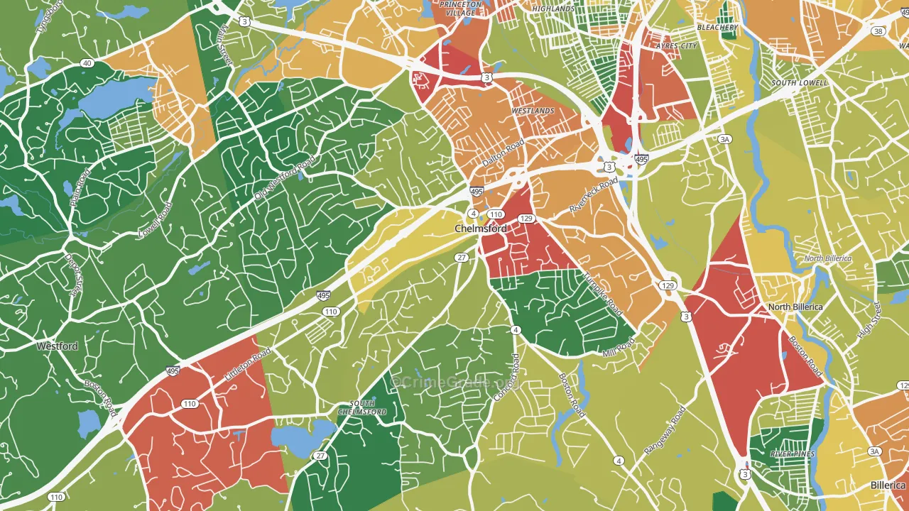 01824, MA Map of Theft Rates