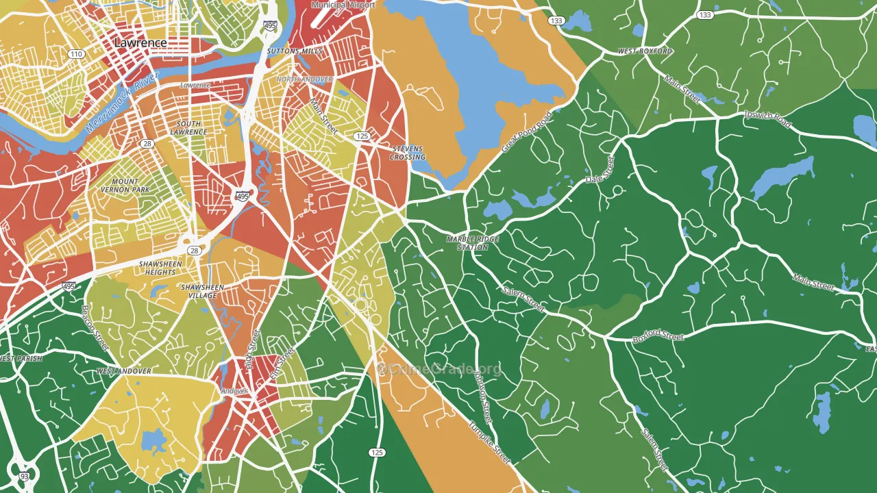 01845, MA Map of Theft Rates