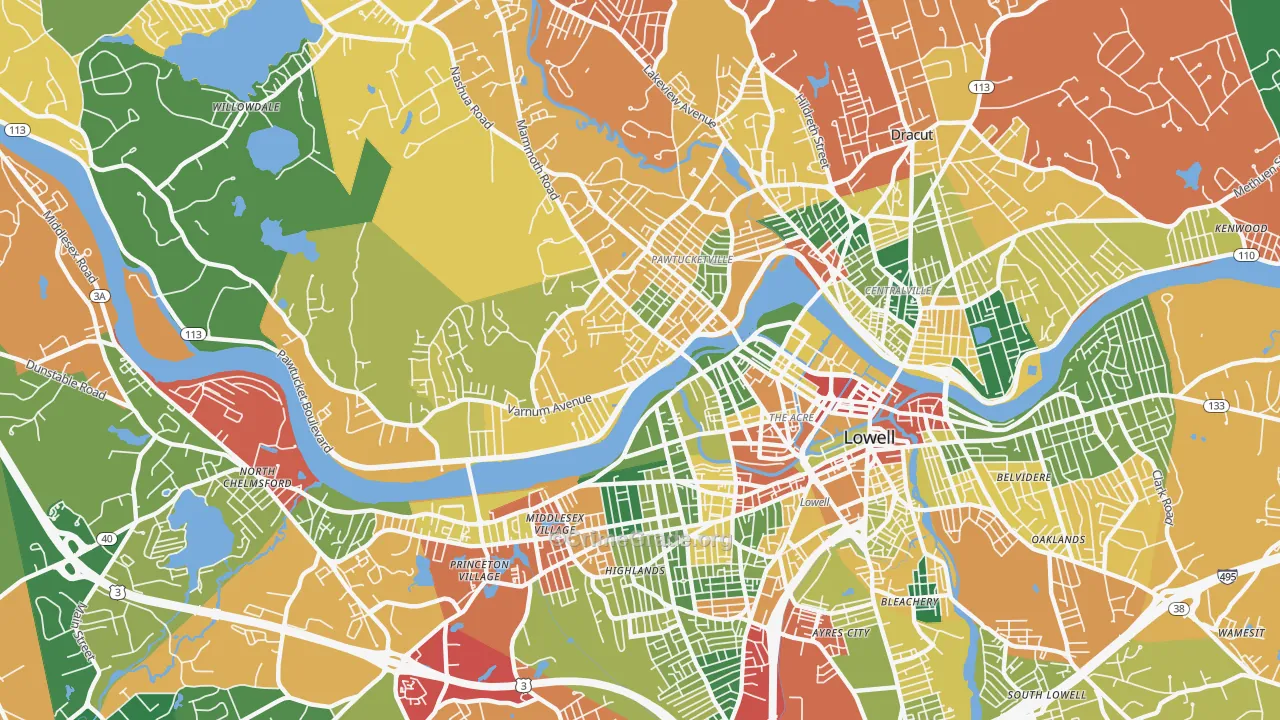 01854, MA Map of Theft Rates