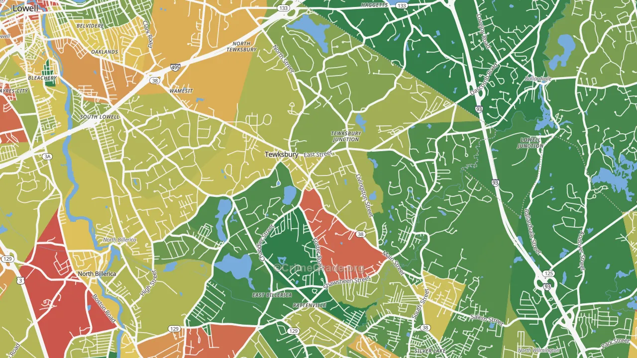 01876, MA Map of Theft Rates