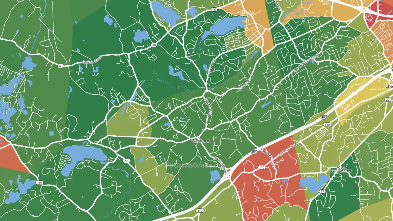 01886, MA Map of Theft Rates
