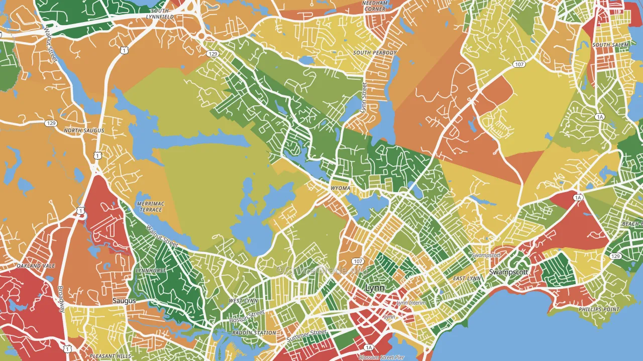 01904, MA Map of Theft Rates