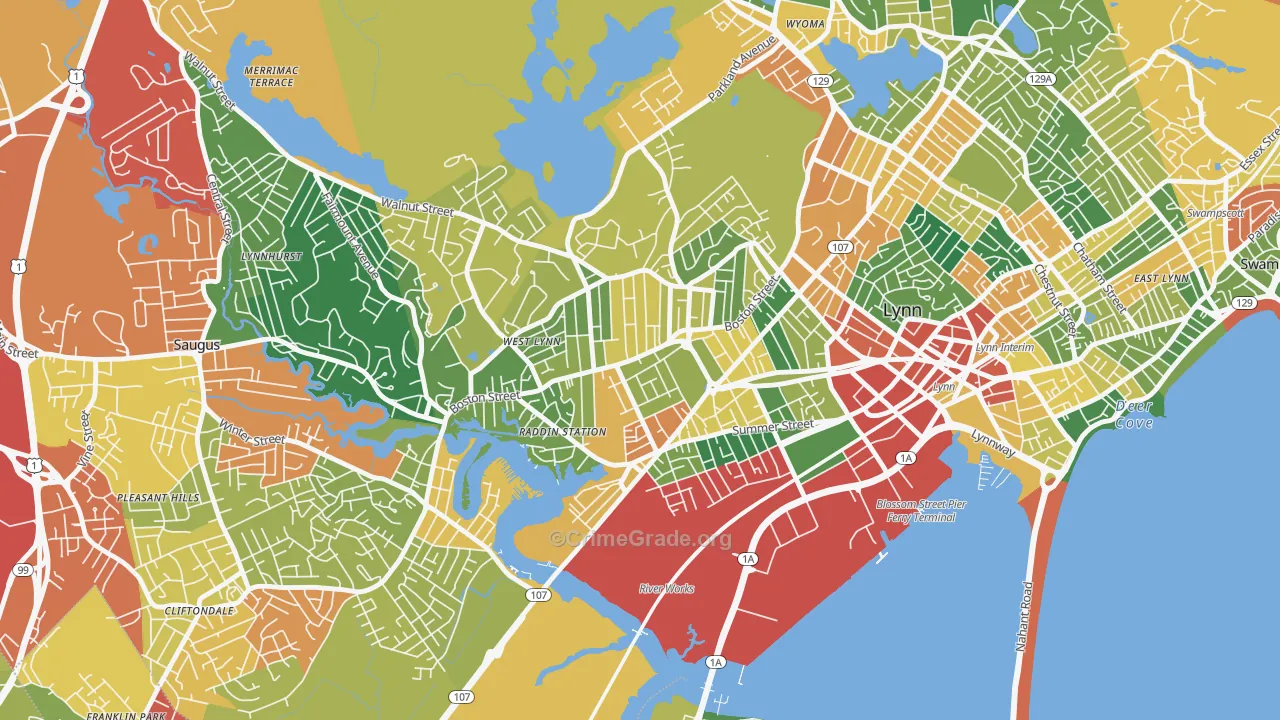 01905, MA Map of Theft Rates