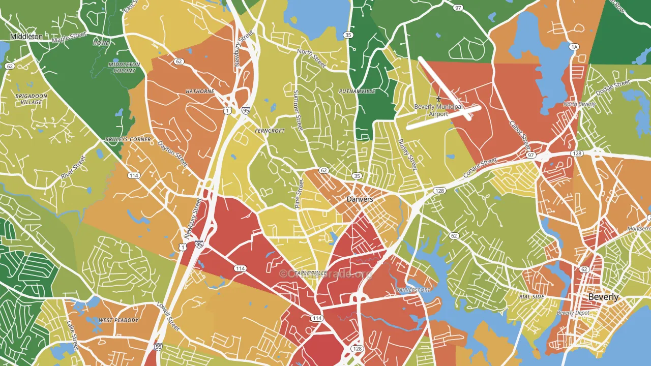 01923, MA Map of Theft Rates