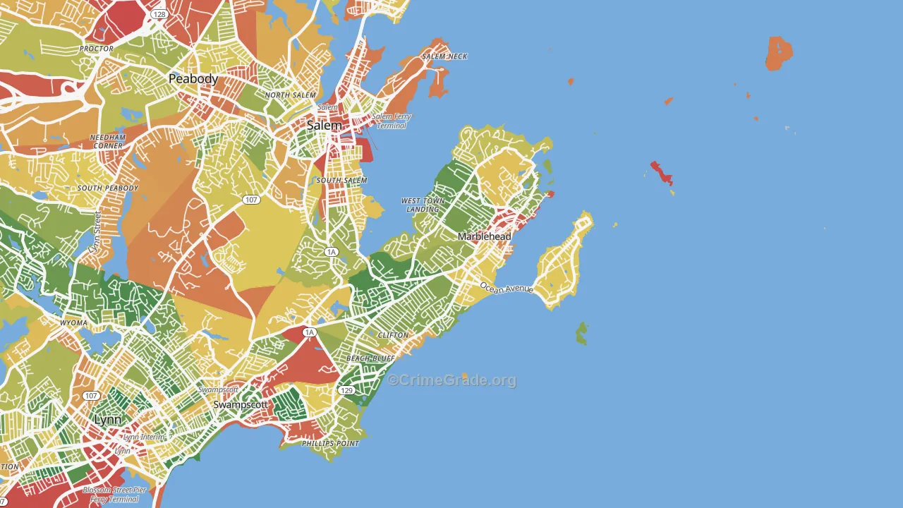 01945, MA Map of Theft Rates