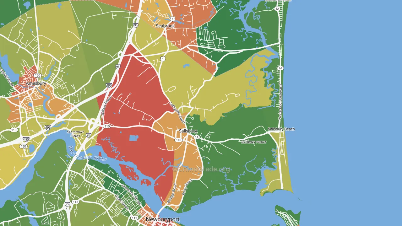 01952, MA Map of Theft Rates