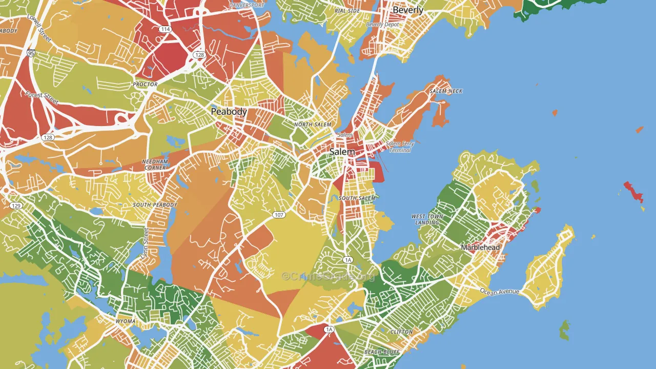 01970, MA Map of Theft Rates