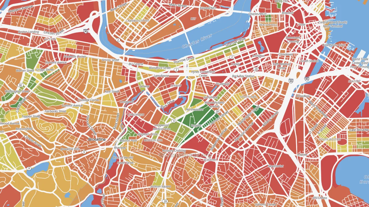02115, MA Map of Theft Rates