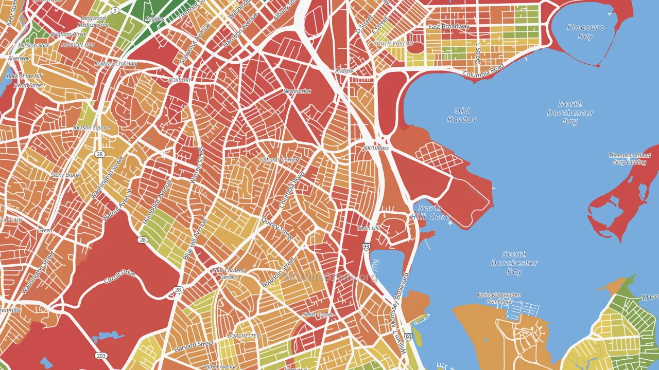 02125, MA Map of Theft Rates