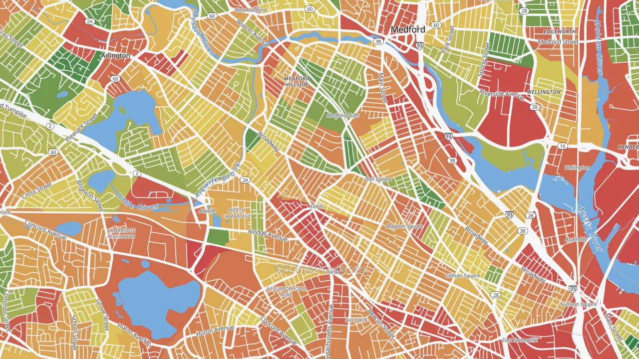 02144, MA Map of Theft Rates