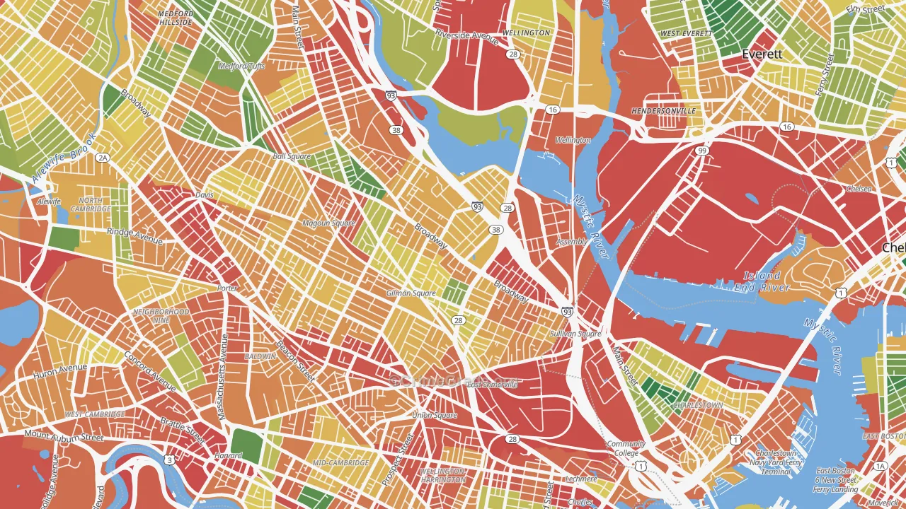 02145, MA Map of Theft Rates