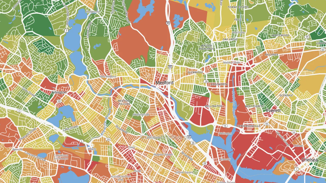 02155, MA Map of Theft Rates