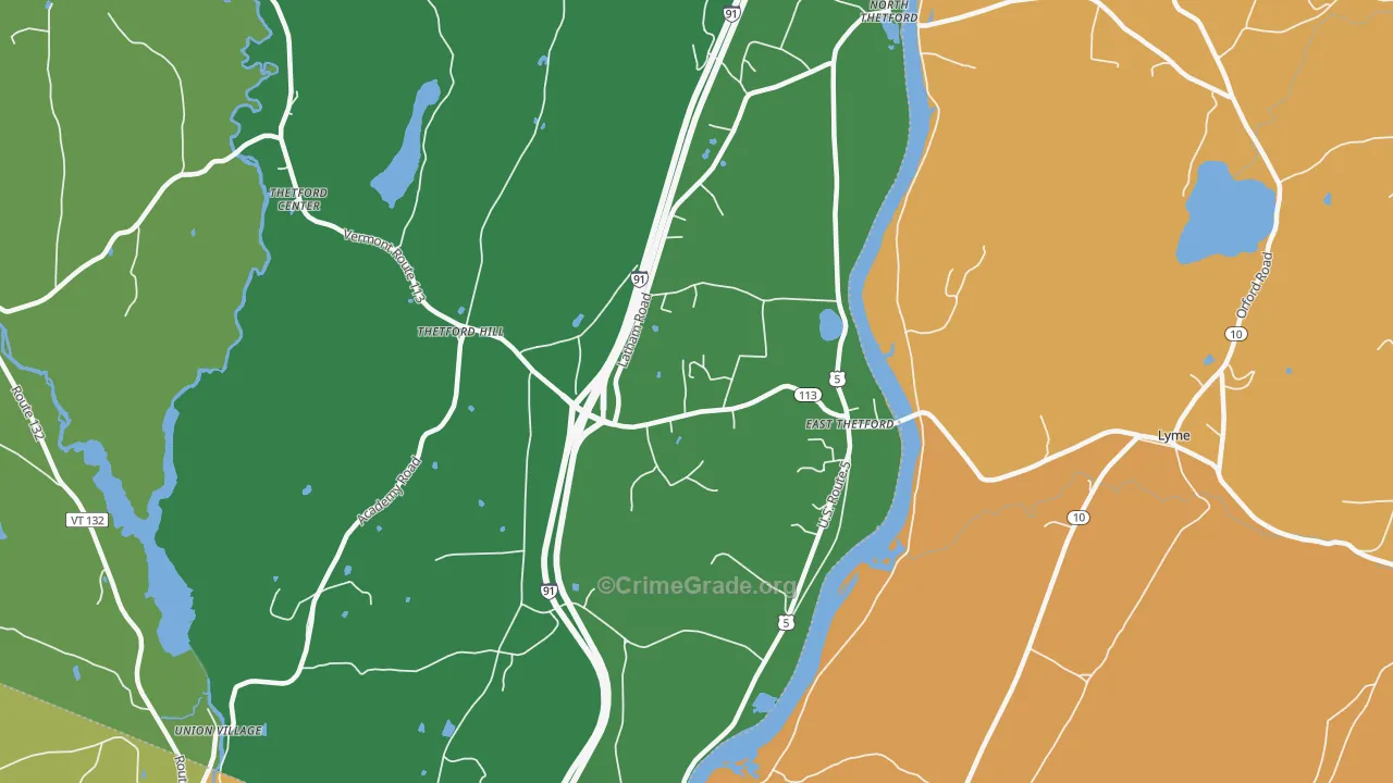 05043, VT Map of Theft Rates