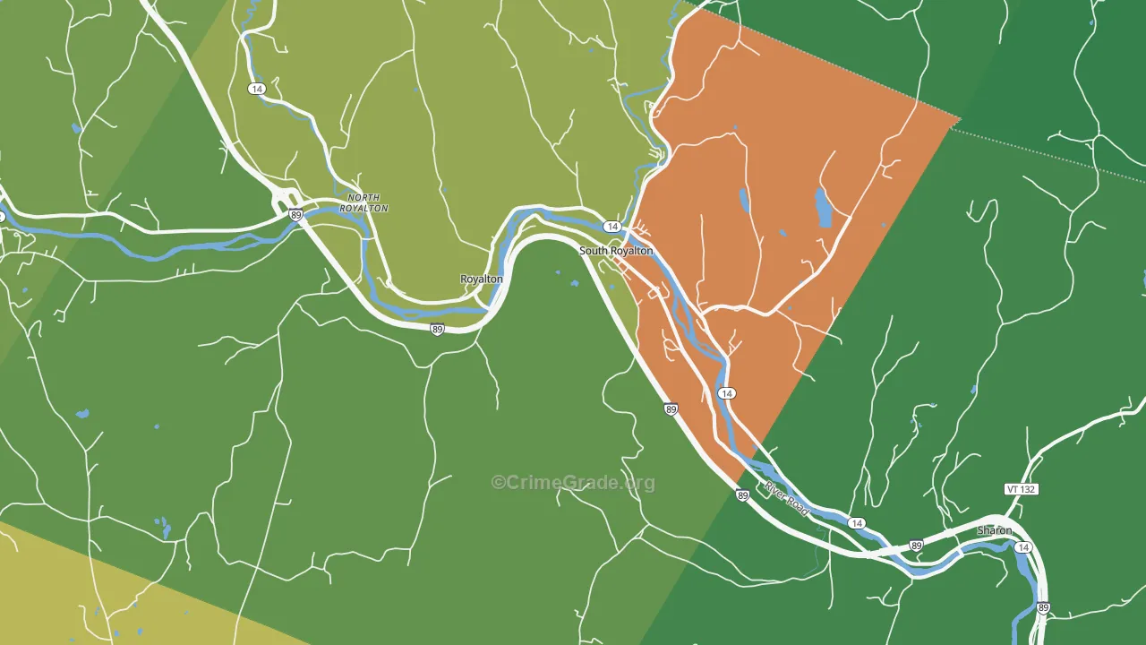 05068, VT Map of Theft Rates