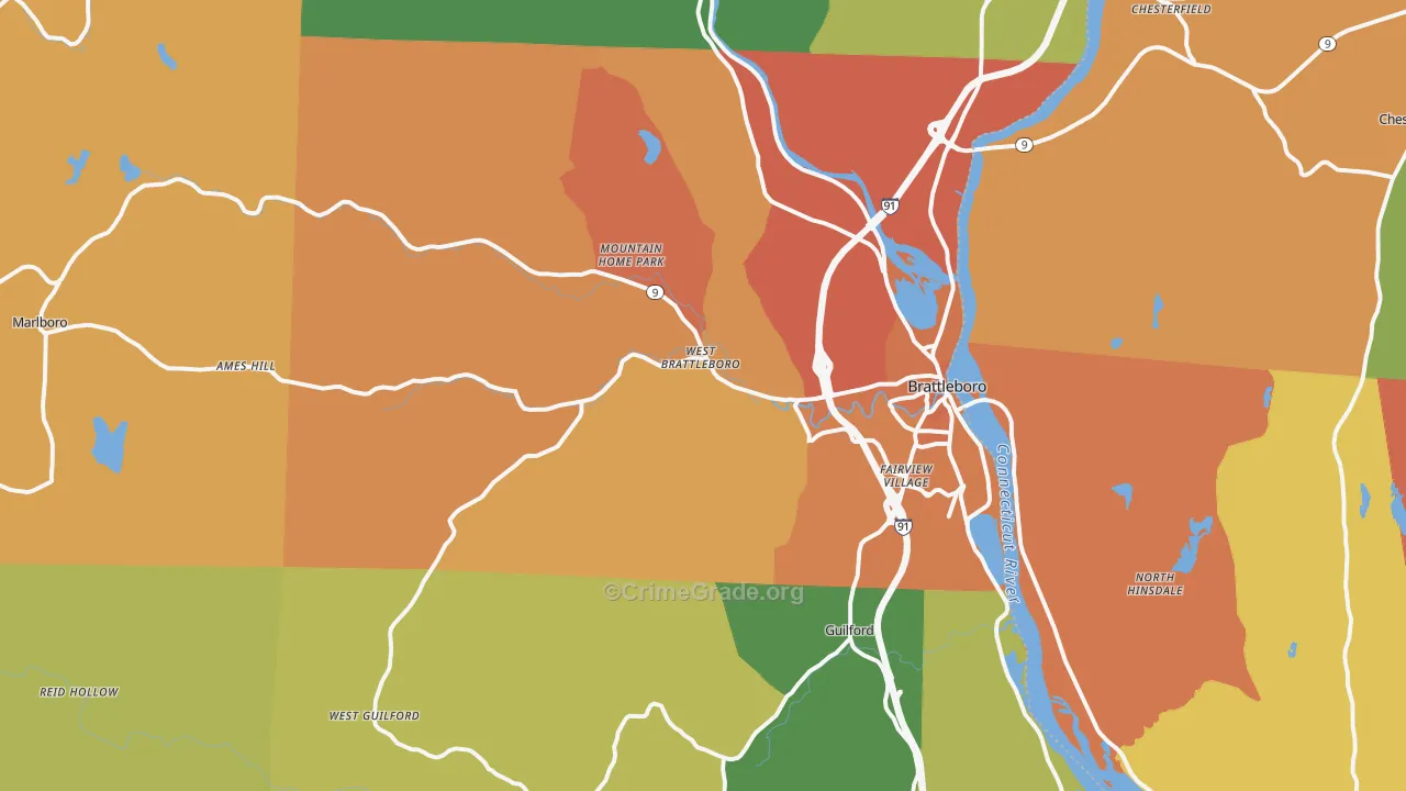 05301, VT Map of Theft Rates