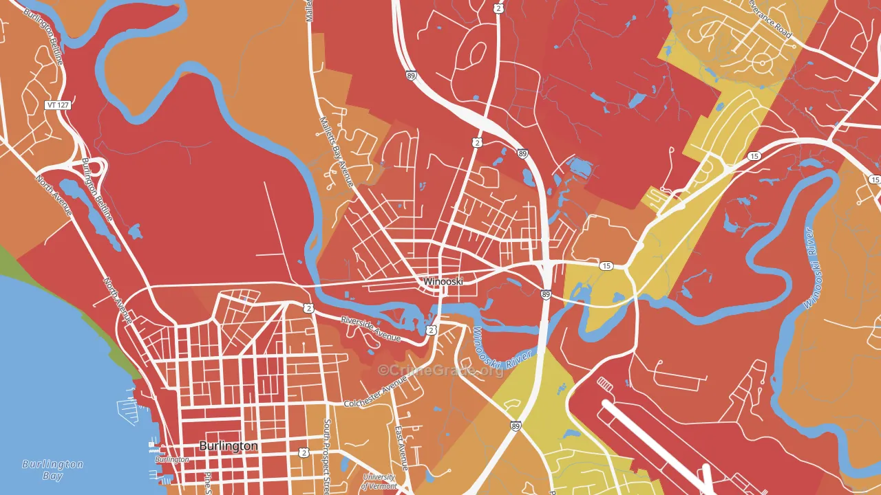 05404, VT Map of Theft Rates