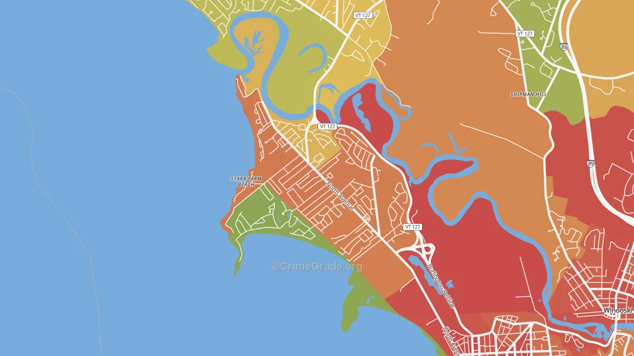 05408, VT Map of Theft Rates
