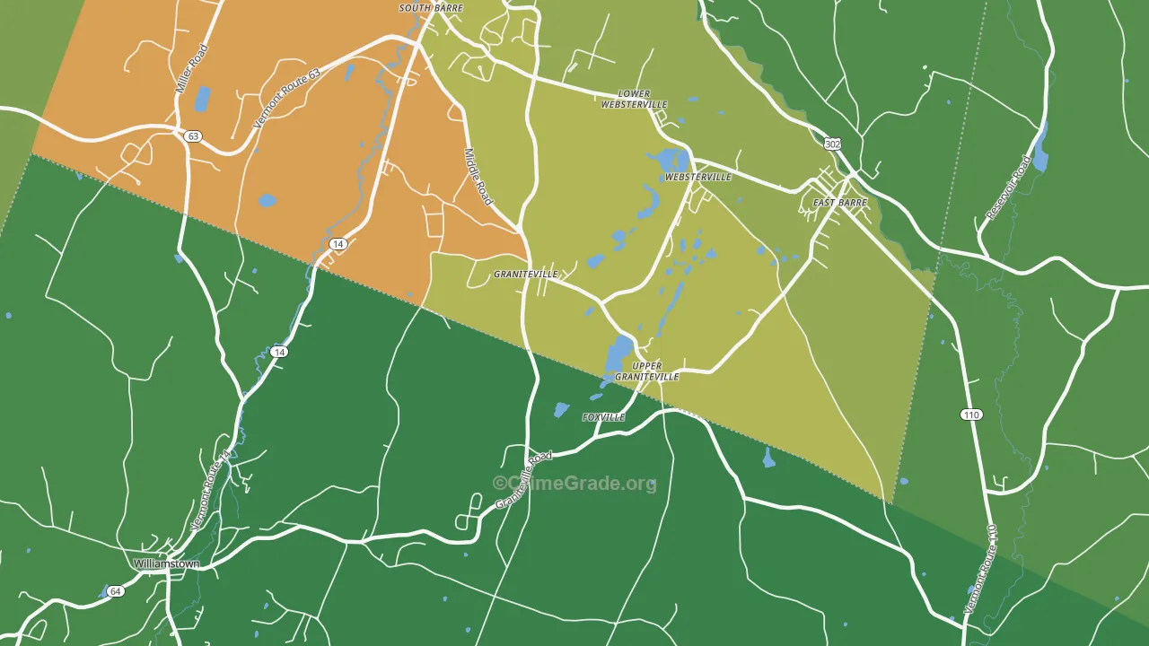 05654, VT Map of Theft Rates