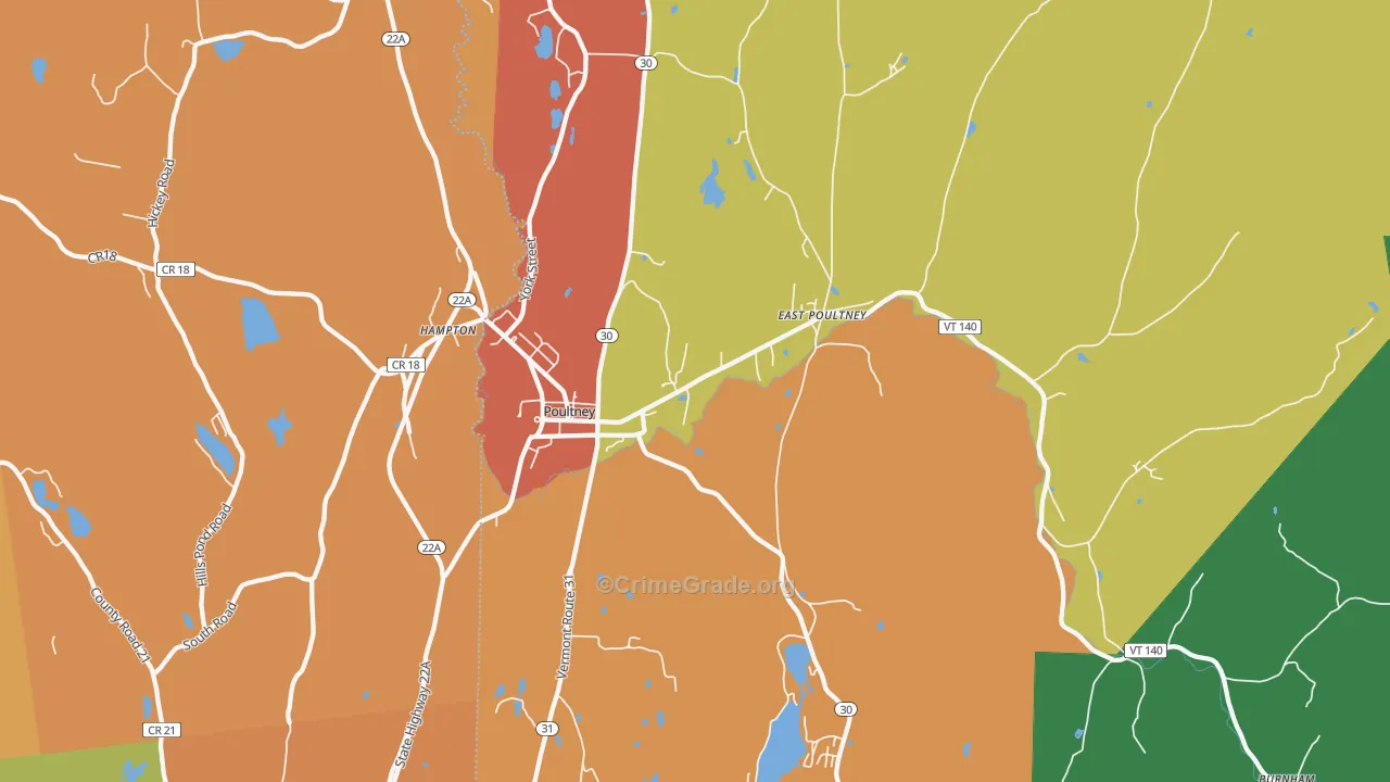 05764, VT Map of Theft Rates