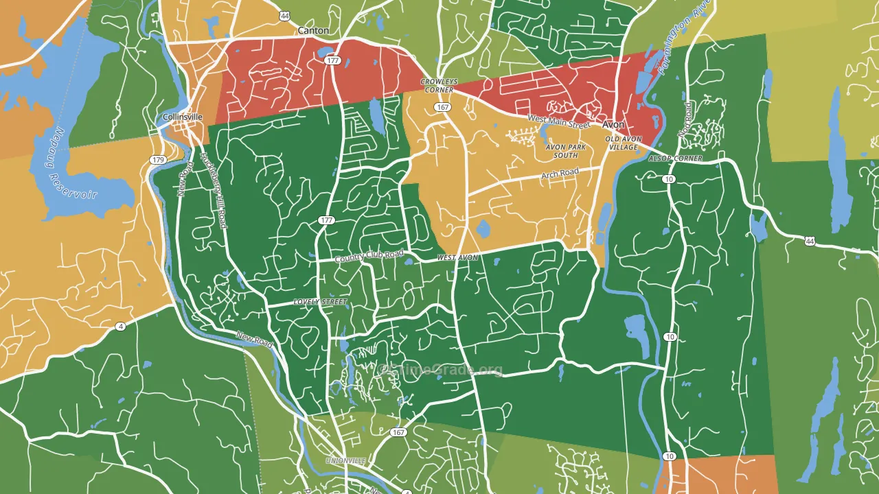 06001, CT Map of Theft Rates
