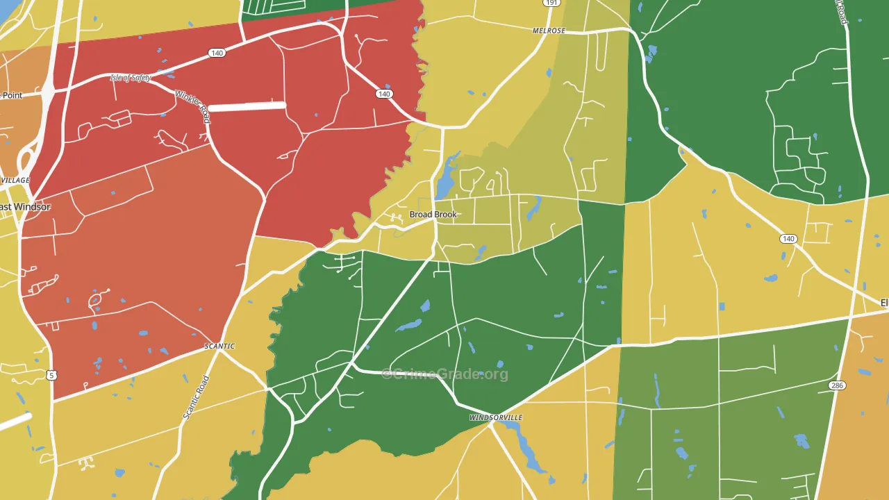 06016, CT Map of Theft Rates
