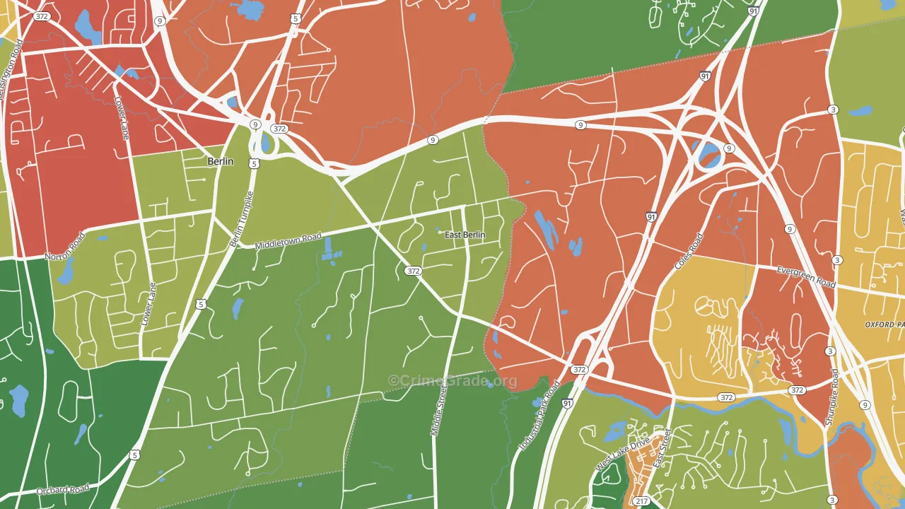 06023, CT Map of Theft Rates