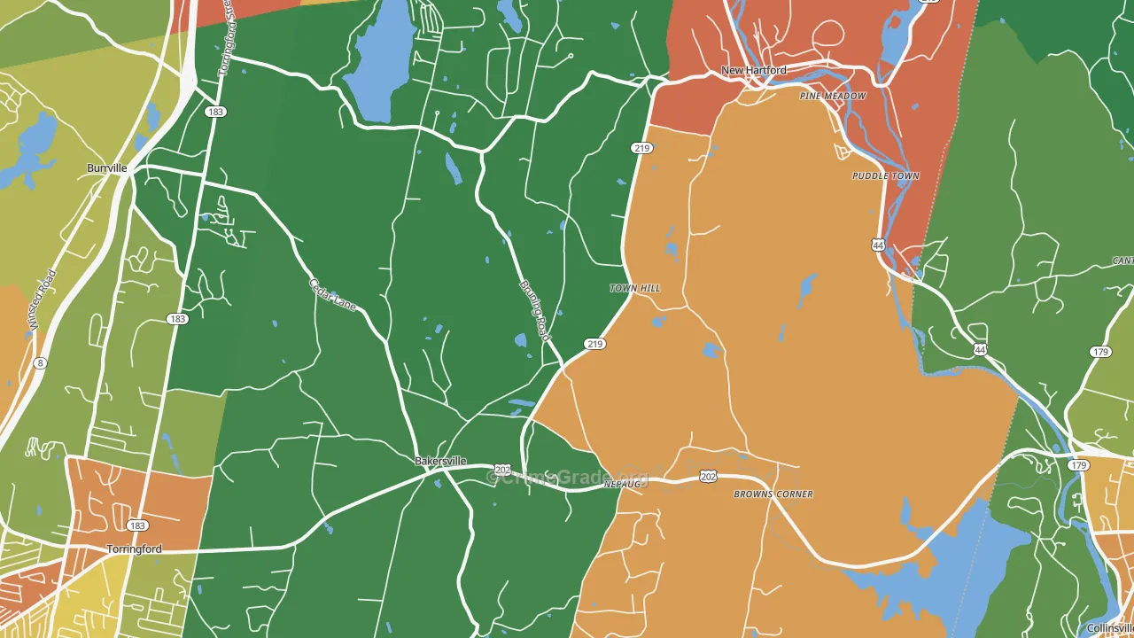 06057, CT Map of Theft Rates