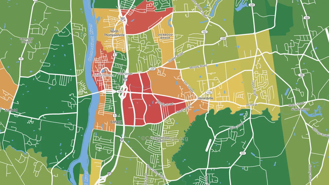 06082, CT Map of Theft Rates