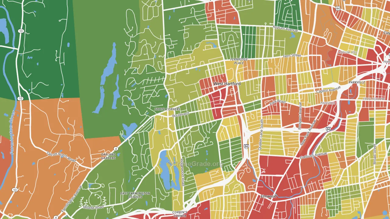 06107, CT Map of Theft Rates