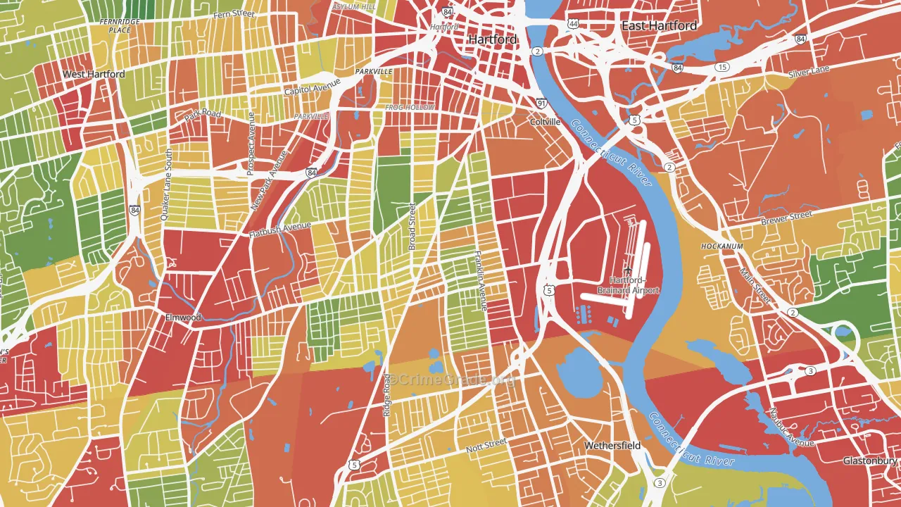 06114, CT Map of Theft Rates