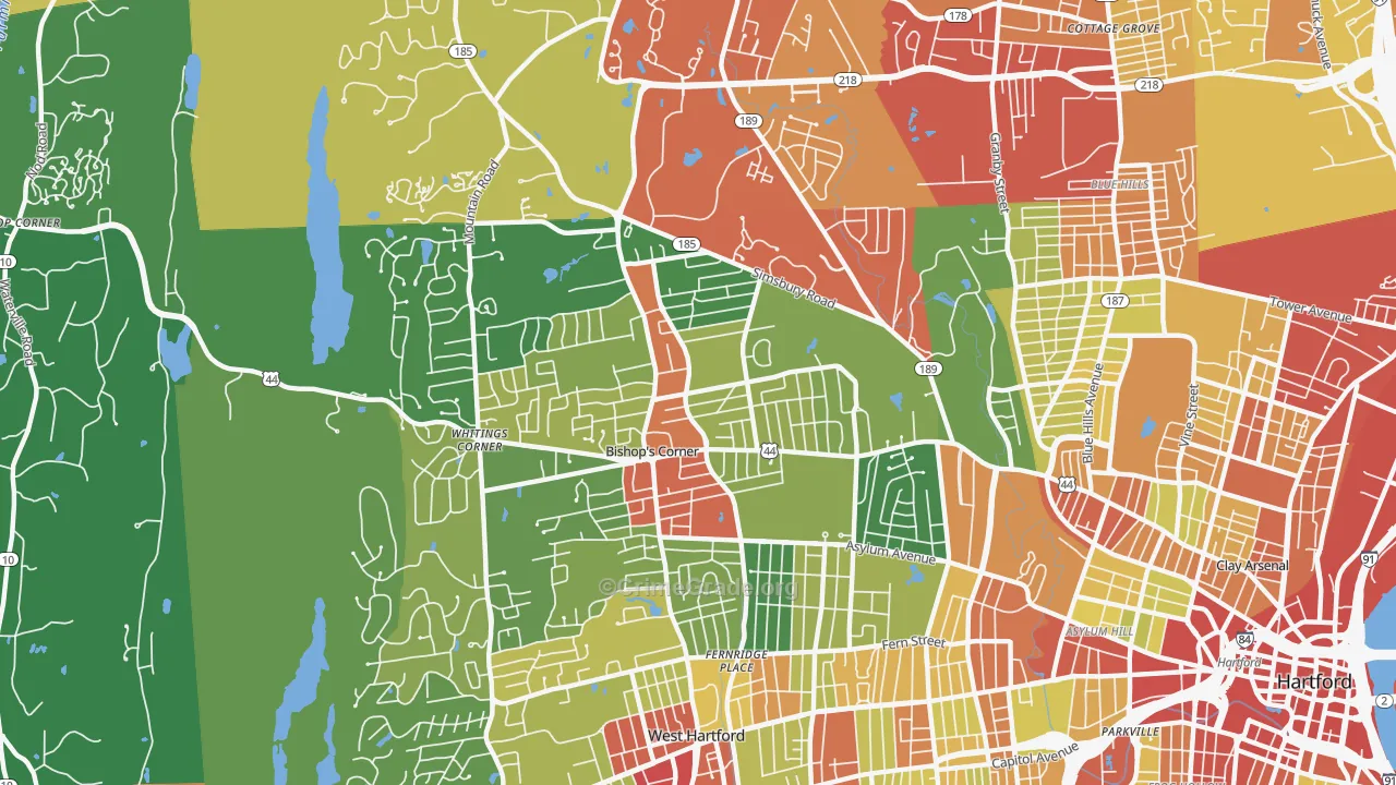 06117, CT Map of Theft Rates