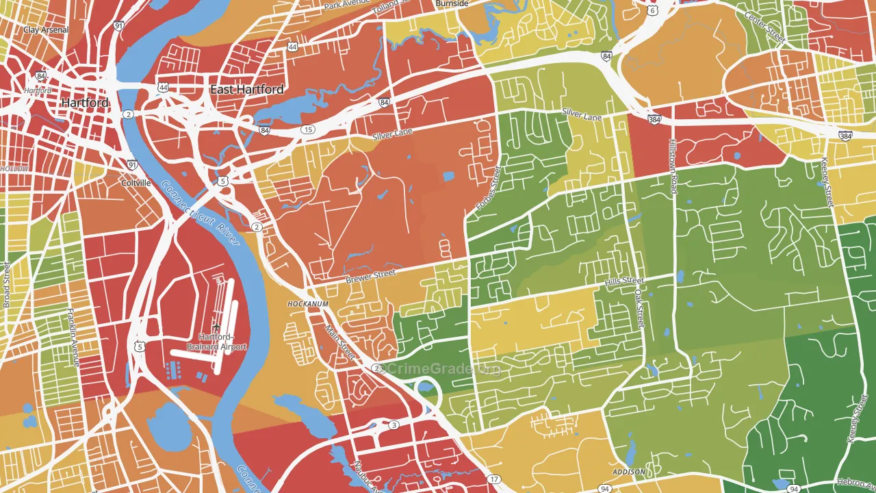 06118, CT Map of Theft Rates