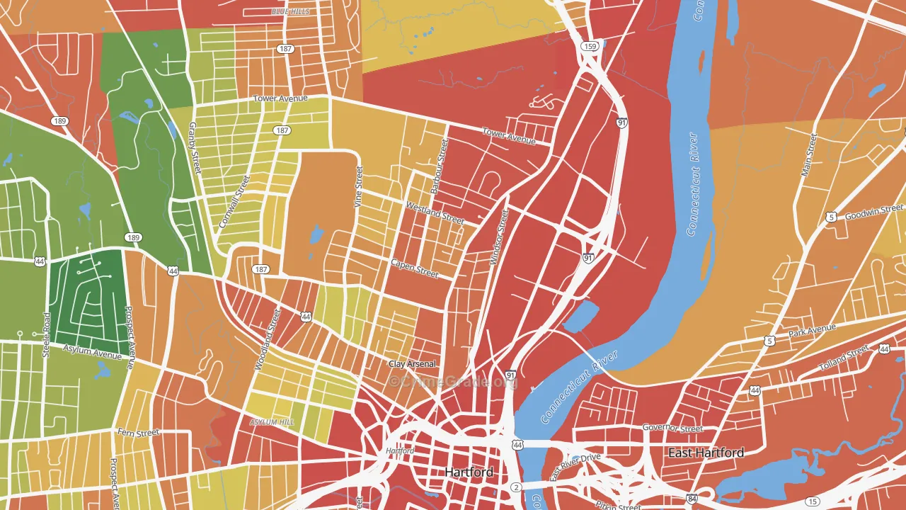 06120, CT Map of Theft Rates