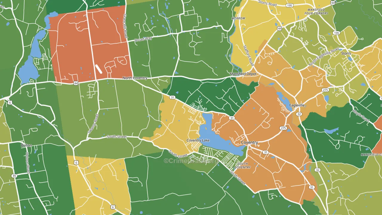 06238, CT Map of Theft Rates