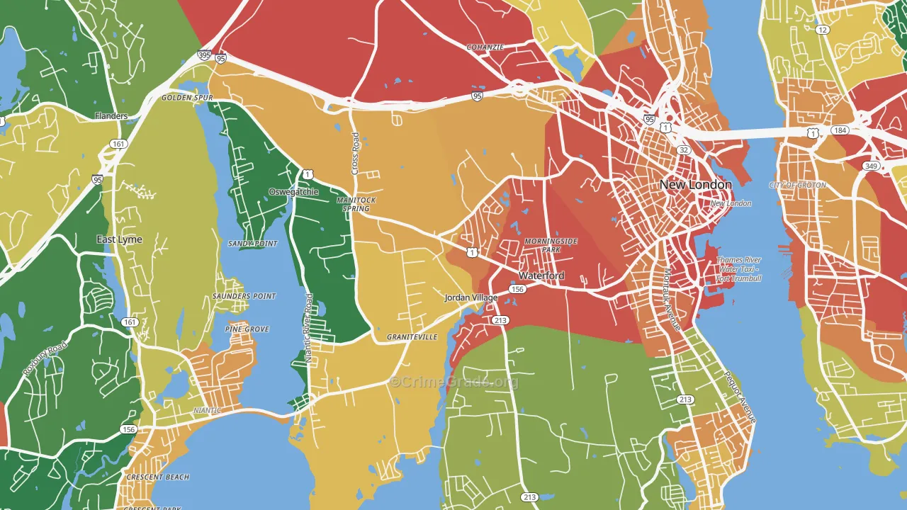 06385, CT Map of Theft Rates