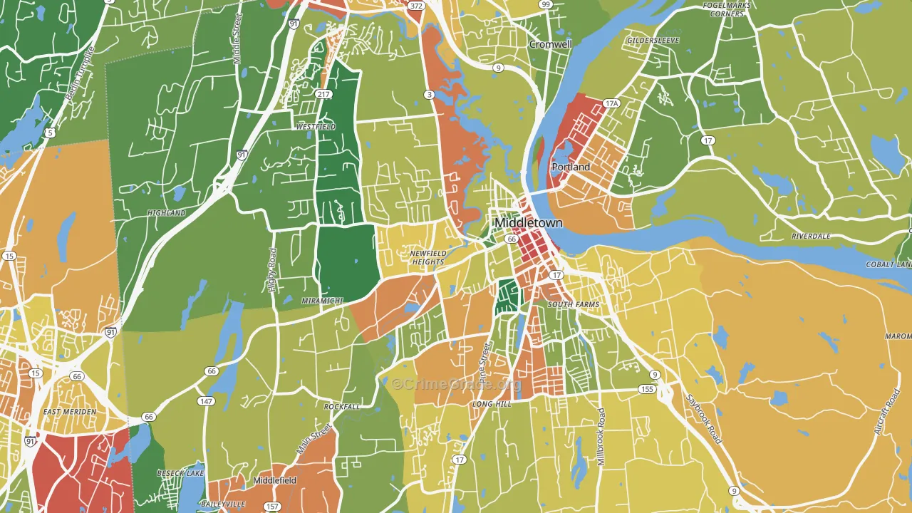 06457, CT Map of Theft Rates