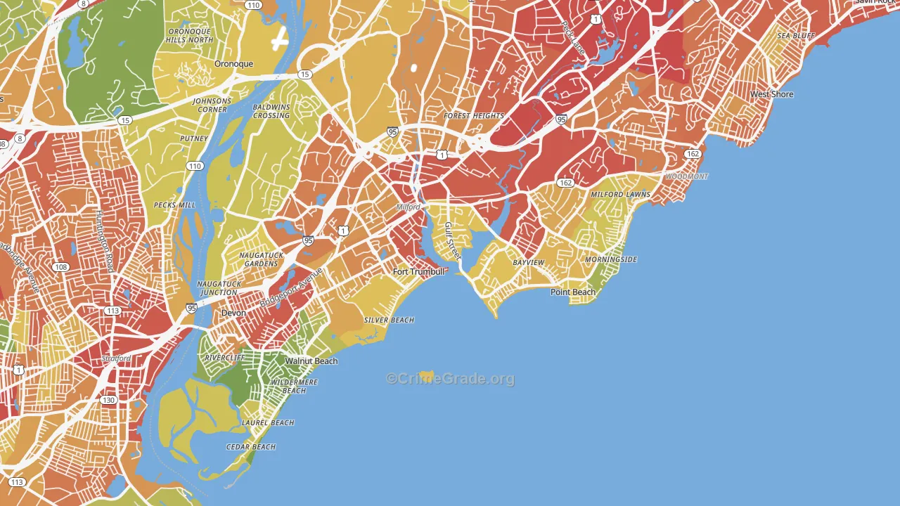 06460, CT Map of Theft Rates