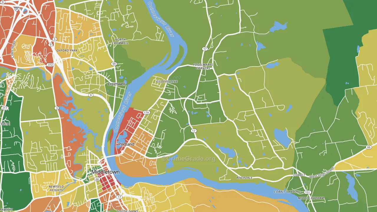06480, CT Map of Theft Rates