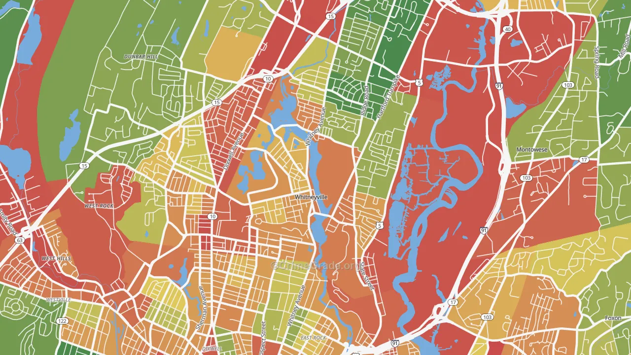06517, CT Map of Theft Rates