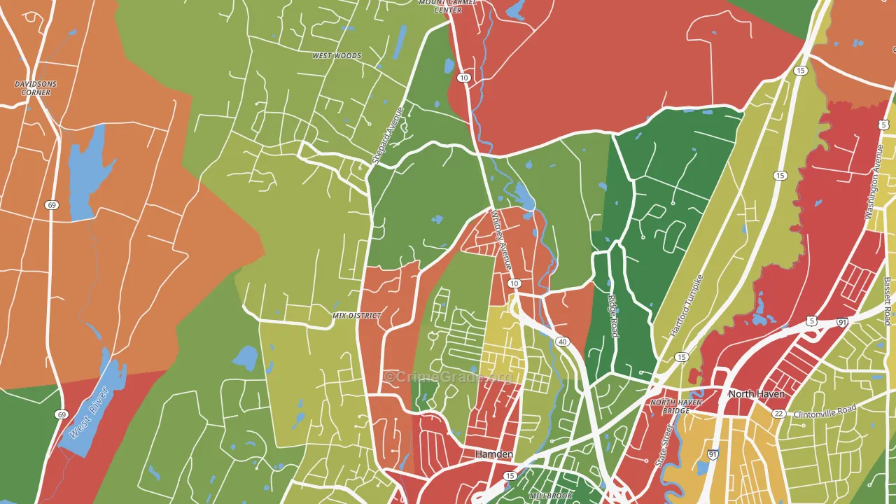06518, CT Map of Theft Rates
