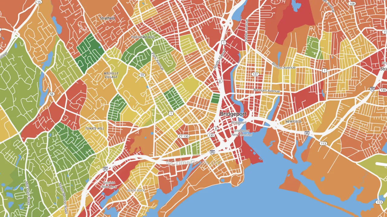 06604, CT Map of Theft Rates