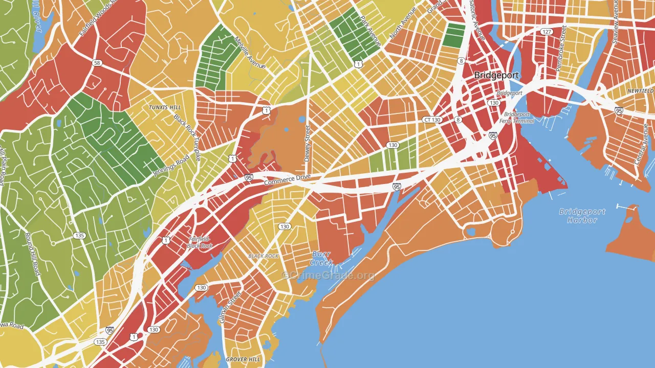 06605, CT Map of Theft Rates