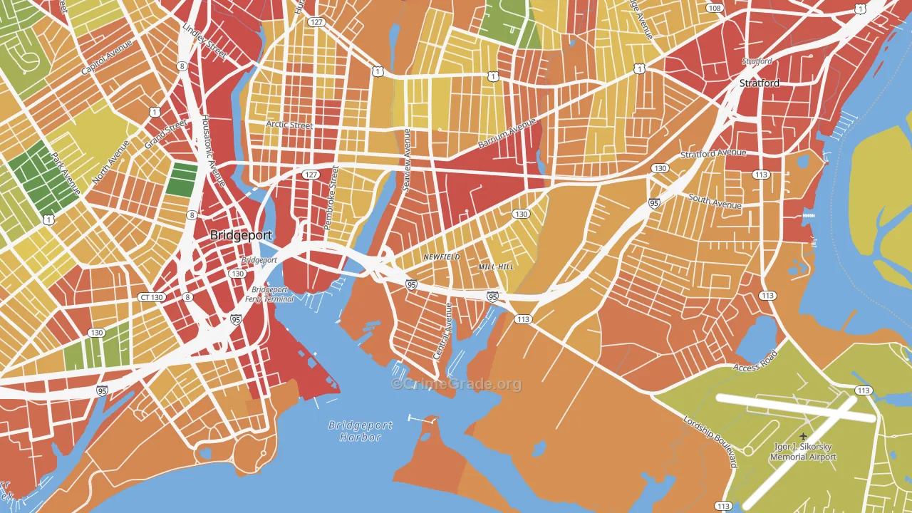 06607, CT Map of Theft Rates