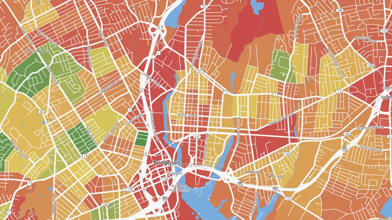 06608, CT Map of Theft Rates